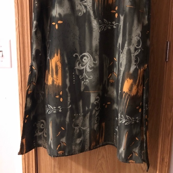 Elegant Sleeveless Maxi Dress - Black and Orange Size Medium Made In U.S.A - Picture 4 of 11